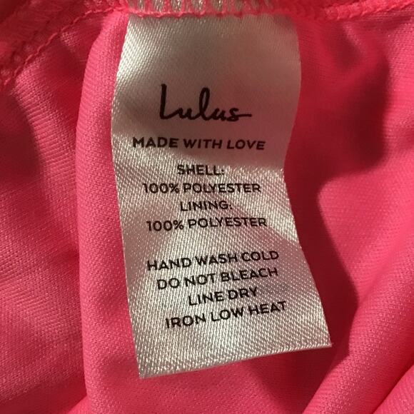 LULU'S SZ XS Pink Vivid Imagination Sleeveless Plunge V-Neck Maxi Dress NEW B33 - Picture 7 of 7